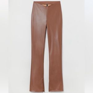 H&M faux leather flared leggings🤎